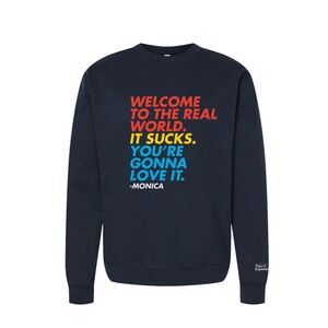 FRIENDS Blue Crewneck Sweatshirt with Bold Text Design